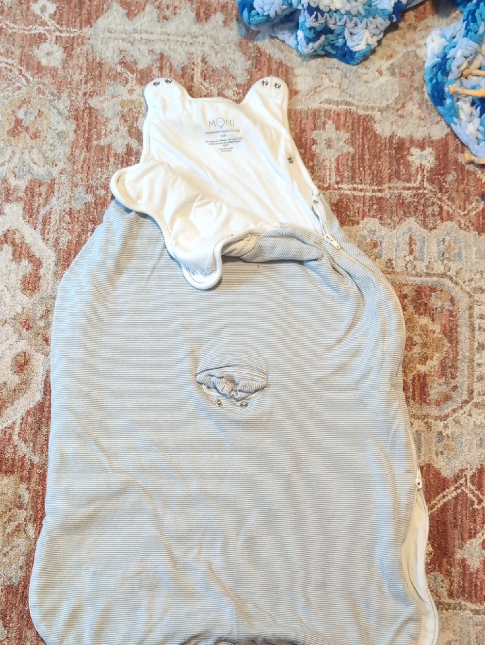 MORI Baby Sleep Sack in Light Blue Stripe